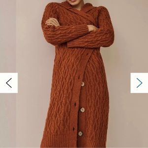 By Anthropologie Midi Length Cardigan with Hood